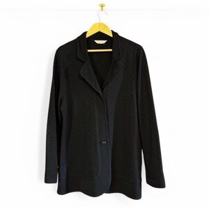 Misook Cardigan Sz 2X Black 3D Textured Knit Button Front Collared Sweater READ